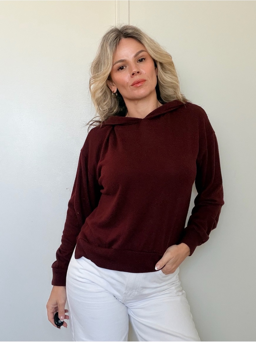 New Project Social T Burgundy  Hoodie